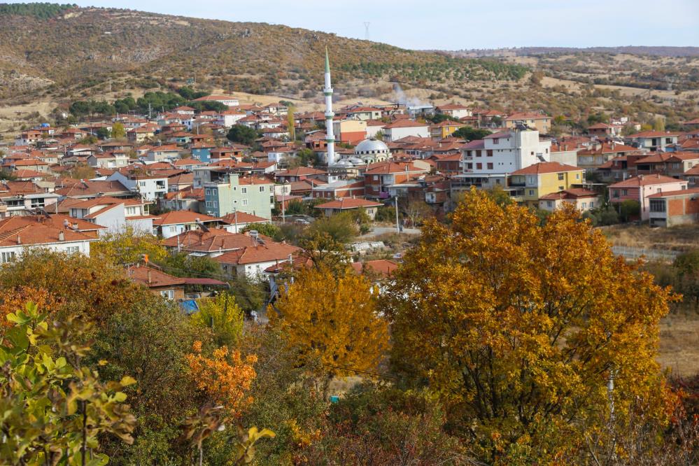 Manisa'da ağaçlardan dökülen yapraklar kartpostallık manzaralar oluşturdu