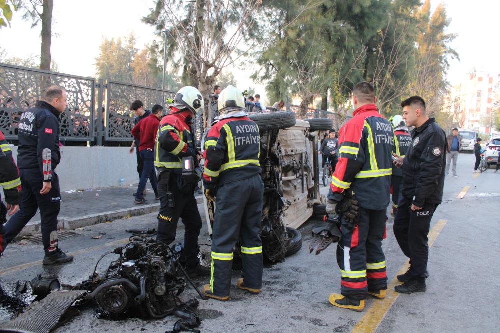 Aydın'da kontrolden çıkan otomobil takla attı: 4 yaralı