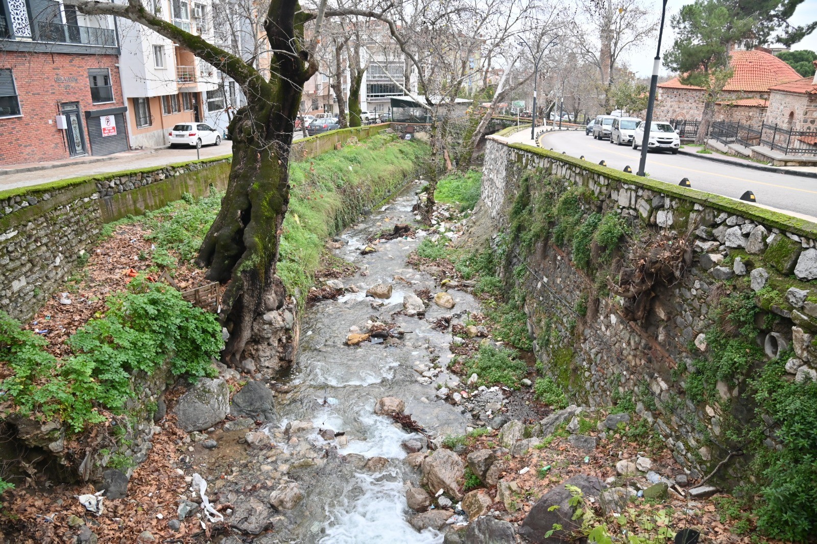 Manisa'da tarihi dokulara sahip derede temizlik çalışması-2