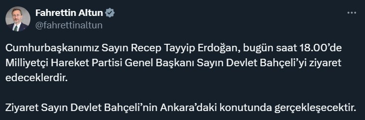 Cumhurbaşkanı Erdoğan, MHP lideri Bahçeli'yi ziyaret edecek-1